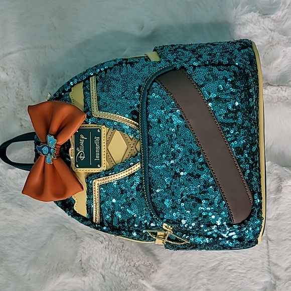 🧡💚Loungefly Merida Sequins Mini Backpack/Wallet Bundle - Picture 2 of 12
